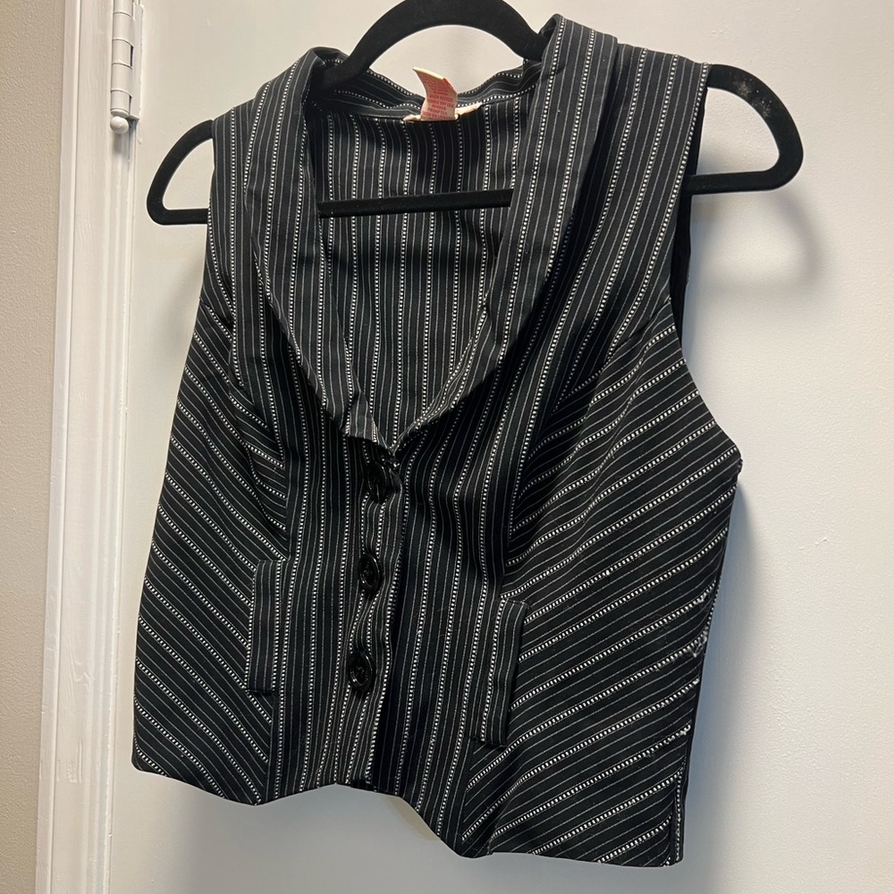 Candie's Black and White Striped Vest